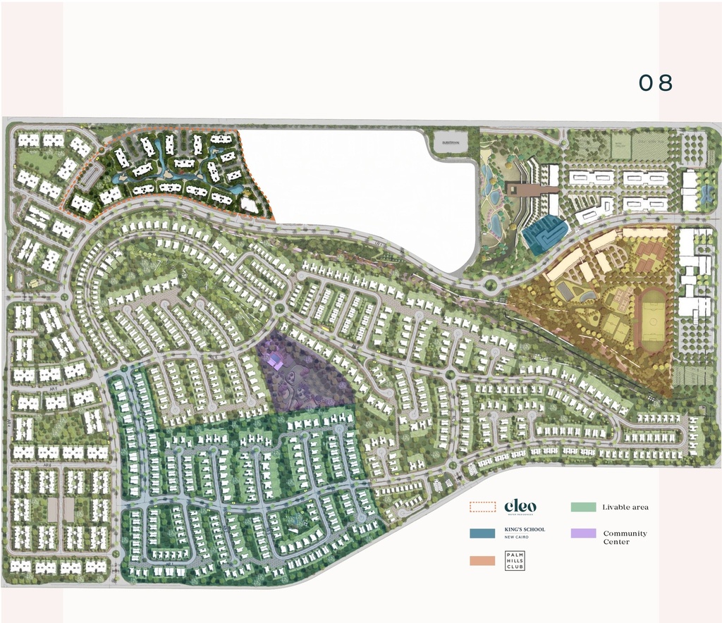 Cleo Water Residences Palm Hills New Cairo master plan